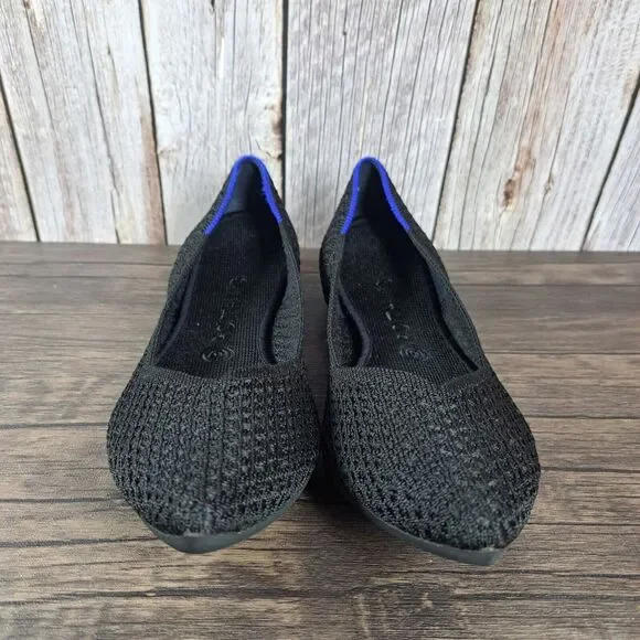 Rothy's The Point Black Honeycomb Ballet Flats Women's Sz 10 (Retired) - Picture 2 of 12